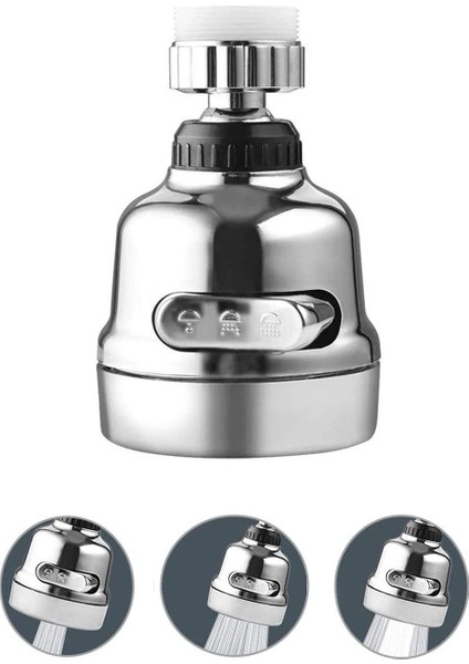 3 Fonksiyonlu Krom Kaplama Oynar Musluk Başlığı