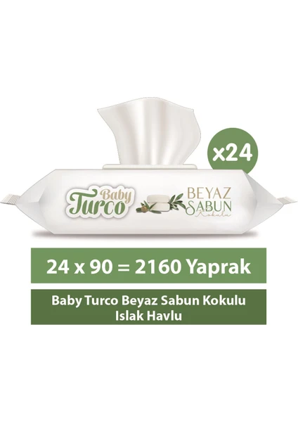 Baby Turco Beyaz Sabun Kokulu Islak Havlu 24X90