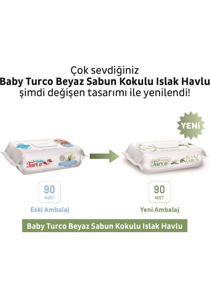 Baby Turco Beyaz Sabun Kokulu Islak Havlu 24X90