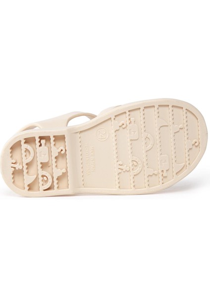 S10288 Clasica Velcro Çocuk Fildişi Sandalet