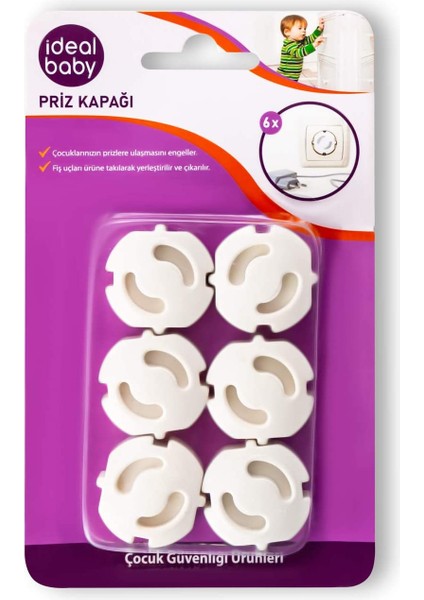 Priz Kapağı Çocuk Bebek Elektrik Güvenlik Koruyucu 6'lı Paket