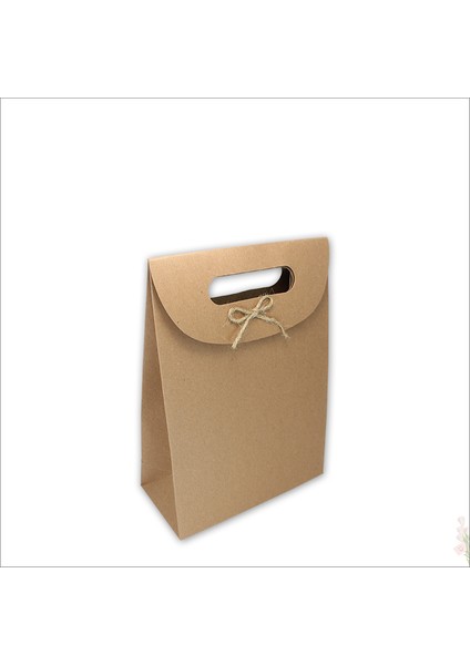 El Geçmeli Kraft Karton Çanta 16 x 12 x 6 cm - 1 Adet