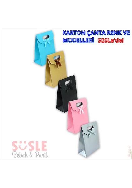 El Geçmeli Kraft Karton Çanta 16 x 12 x 6 cm - 1 Adet