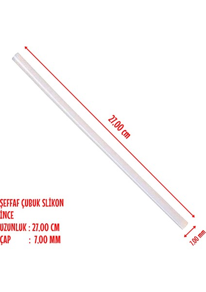 Şeffaf Silikon Çubuk-Ince-0,70 cm