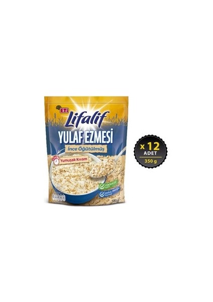 Lifalif Yulaf Ezmesi Ince Öğütülmüş 350 G x 12 Adet