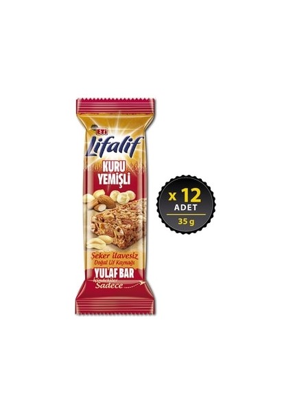 Lifalif Kuruyemişli Yulaf Bar 35 G x 12 Adet