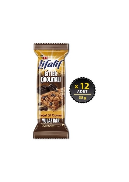 Lifalif Bitter Çikolatalı Yulaf Bar 35 G x 12 Adet