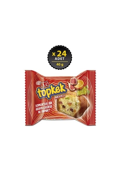 Topkek Meyveli 40 G x 24 Adet