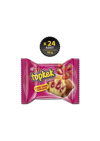Topkek Çilekli 40 G x 24 Adet