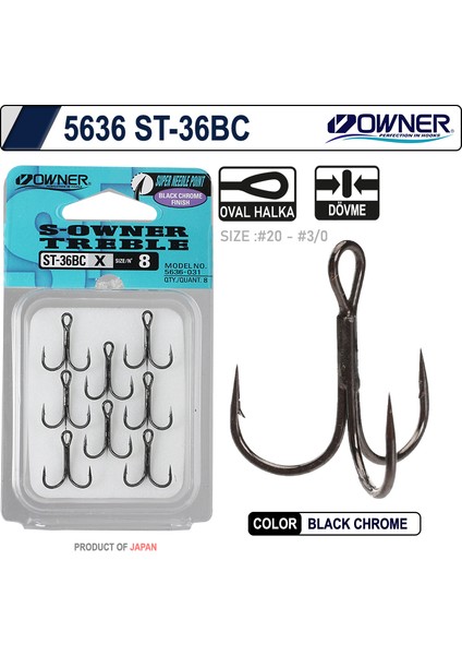 5636 St-36 Black Chrome Çarpma Iğne 5