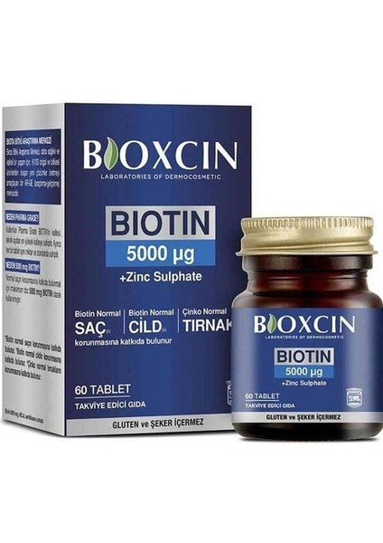 Biotin Tablet 5000MCG Takviye Edici Gıda 60 Tablet