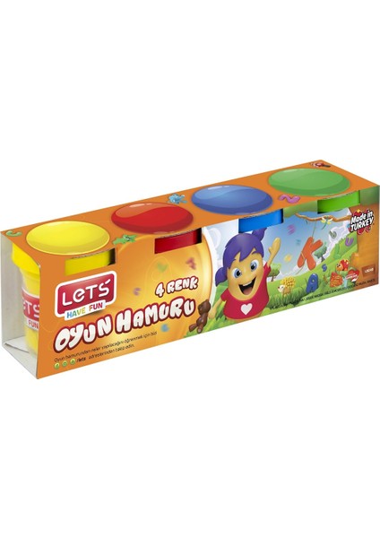 Lets Oyun Hamuru 4 Renk Normal Renkler L-8240