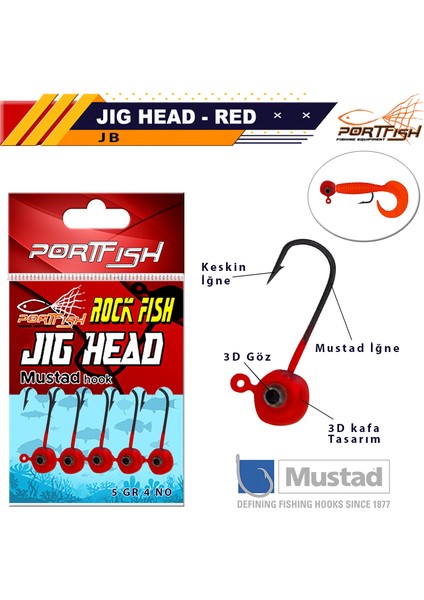 Jig Head Lrf Kırmızı Gözlü 5 Li Pkt 4 Numara 4 G