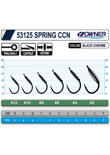 53125 Spring Ccn With Eye Black Chrome Sazan Iğnesi 6
