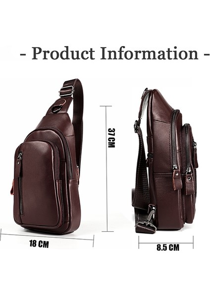 Erkekler Çok Fonksiyonlu Crossbody Çanta Kahve