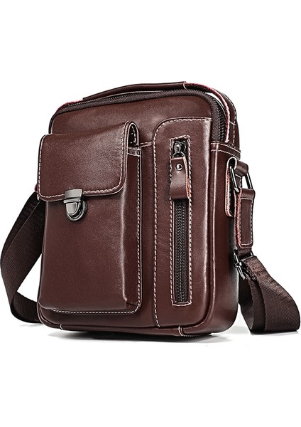 Zsunsky Shop Erkekler Çok Fonksiyonlu Crossbody Çanta Kahve