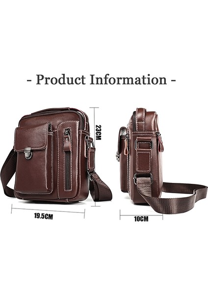 Zsunsky Shop Erkekler Çok Fonksiyonlu Crossbody Çanta Kahve