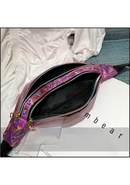 Lazer Pu Fermuarlı Göğüs Torbası Pembe modelleri