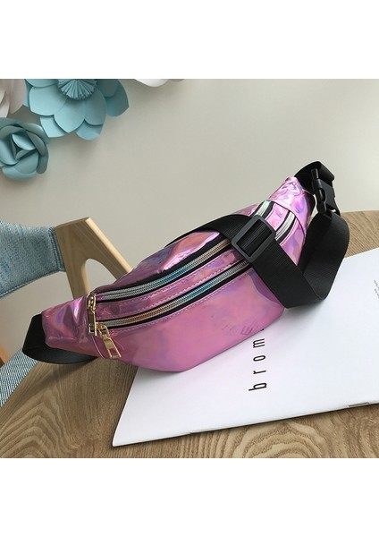 Lazer Pu Fermuarlı Göğüs Torbası Pembe indirimleri