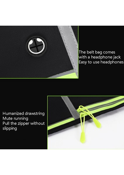 Açık Hava Spor Bel Çantası, Stil: Dört Cep Siyah Yeşil indirimleri