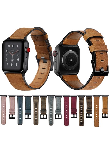 Zsunsky Shop Izle Band Forapple Watch S 6 & Se & 5 & 4 40MM / 3 & 2 ve 1 38MM Sarı Kahverengi