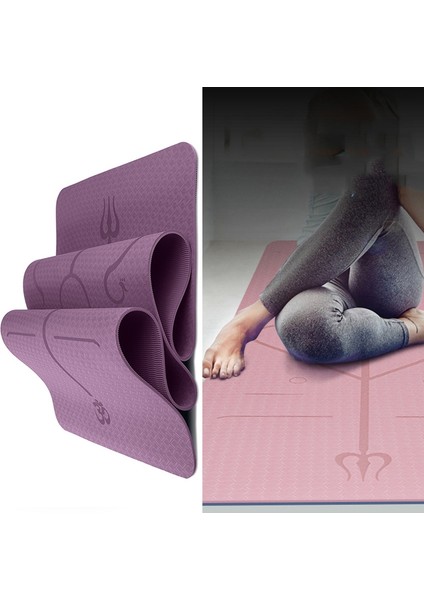 Tpe Yoga Mat , Specification: 183 x 80 x 0.6cm Koyu Mor
