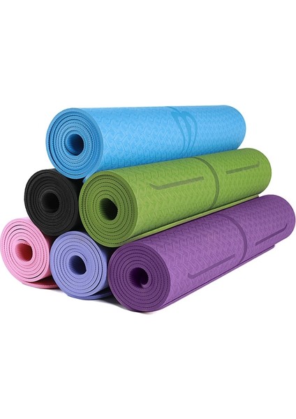 Tpe Yoga Mat , Specification: 183 x 80 x 0.6cm Koyu Mor