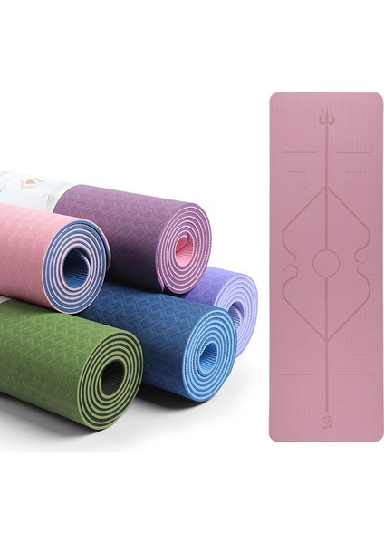 Tpe Yoga Mat , Specification: 183 x 80 x 0.6cm Koyu Mor