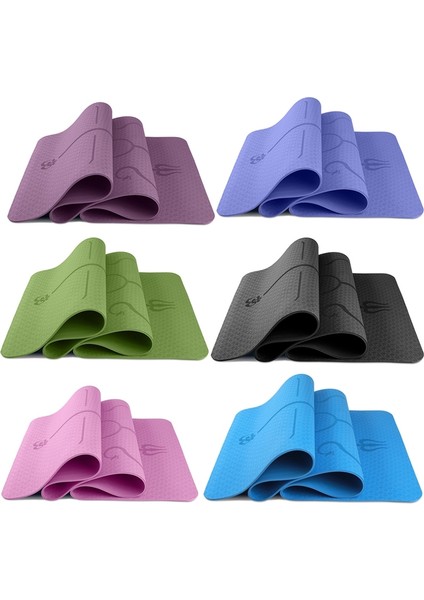 Tpe Yoga Mat , Specification: 183 x 80 x 0.6cm Koyu Mor