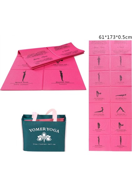 Zsunsky Shop YM15C Portable Fold Yoga Mat, Thickness: 5mm (Rose Red ) Kırmızı Gül