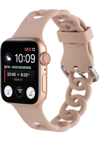 Apple Watch 7 45MM / 6 & Se & 5 & 4 44MM / 3 & 2 ve 1 42MM Için Kayış Haki