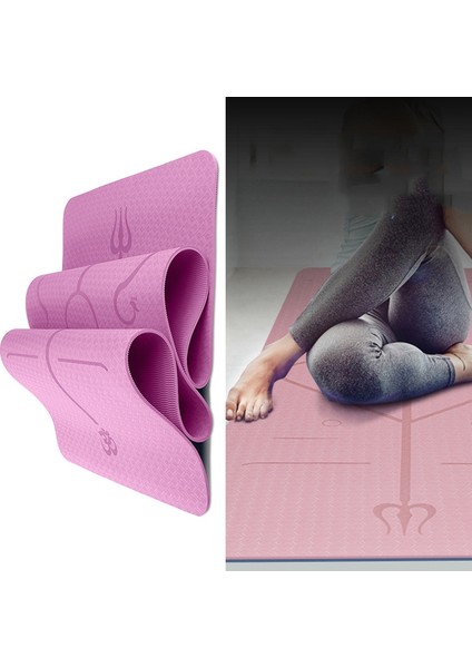Tpe Yoga Mat , Specification: 183 x 80 x 0.6cm Pembe