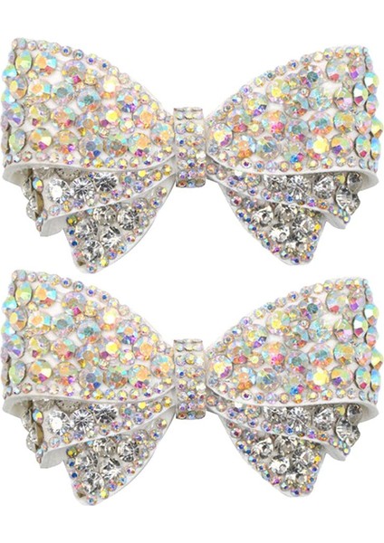 2pcs Bayanlar Rhinestone Yay Ayakkabı Takıları Toka Düğün Sivri Ayakkabılar Dekorasyon (Yurt Dışından)