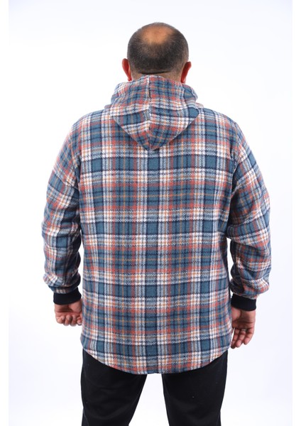 Büyük Beden Kapüşonlu Sweat Oduncu Çiftcep 22203-PETROL modelleri