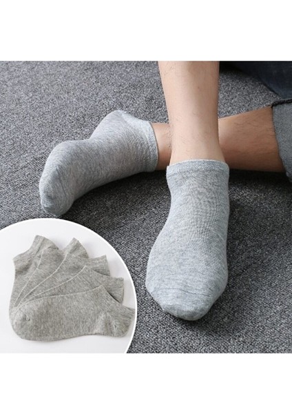 Meguca Socks Unisex Bambu Dikişsiz Patik Çorap Gri Renk 5 Çift