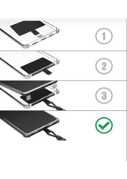 Şeffaf Kopmayan Yedek Cep Telefonu Askı Aparatı 1 Adet