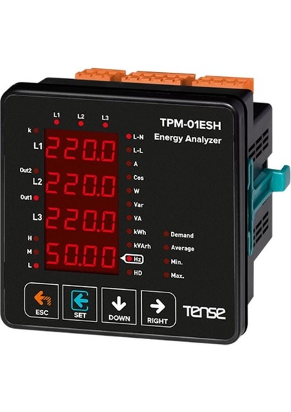 Tpm-01 Esh Haberleşmeli, 4×4 Hane LED Ekranlı Enerji Analizörü