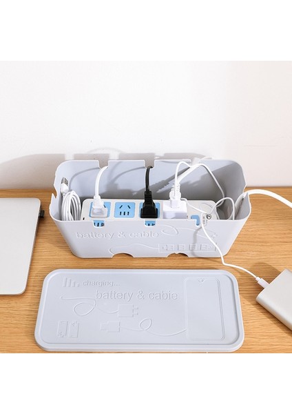 2 Pcs Masaüstü Soket Güç Veri Kablosu Bitirme Set Secutasyon Kutusu Beyaz (Yurt Dışından)