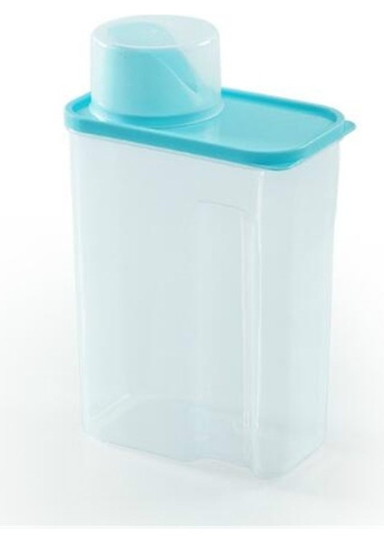3l Hanehalkı Plastik Şeffaf Yıkama Tozu Depolama Kutusu Depolama Konteyneri Mavi (Yurt Dışından)