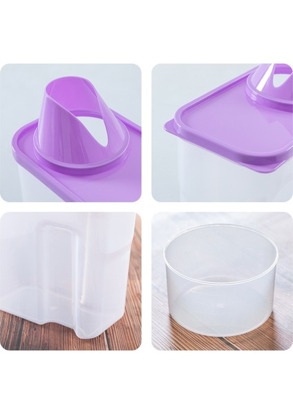 3l Hanehalkı Plastik Şeffaf Yıkama Tozu Depolama Kutusu Depolama Konteyneri Mavi (Yurt Dışından)