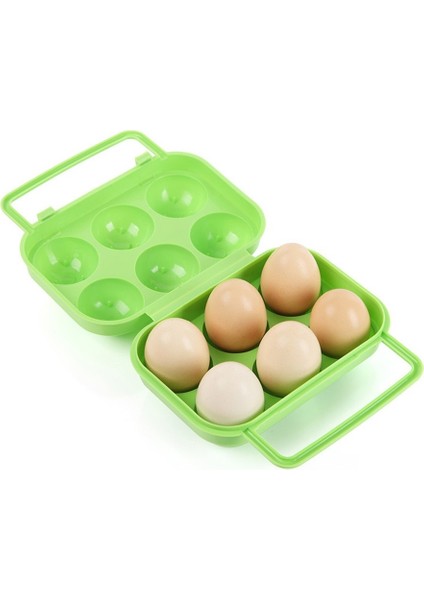 2 Pcs Taşınabilir Sap 6 Yumurta Plastik Konteyner Yumurta Saklama Kutusu Kılıfı Yeşil (Yurt Dışından)
