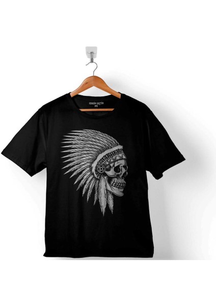 Aztec Skull Drawıngs Kuru Kafa Kızıl Derili Çocuk T-Shirt