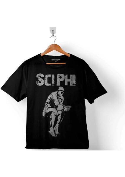 Scı Phı Scıphı Kitap Okuyan Düşünen Adam Heykel Çocuk T-Shirt