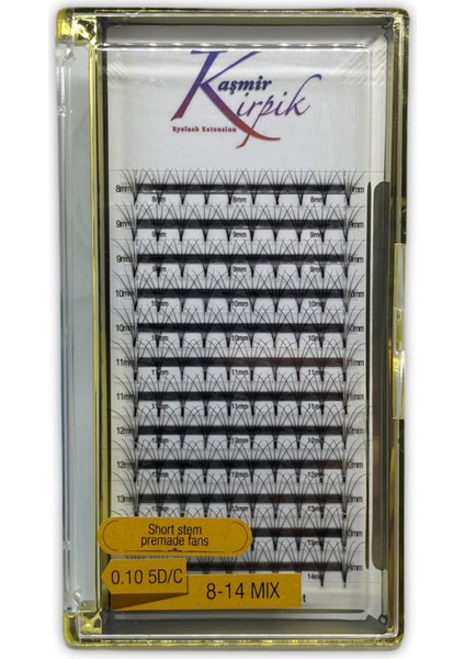 Hazır 5d Volume Demet 0.10 mm C Kıvrım Mix Boy Kirpik