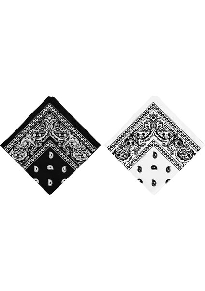 2pcs Çift Taraflı Paisley Baskı Bandana Eşarp Kafa Sarısı Neck Eşarp Bilek