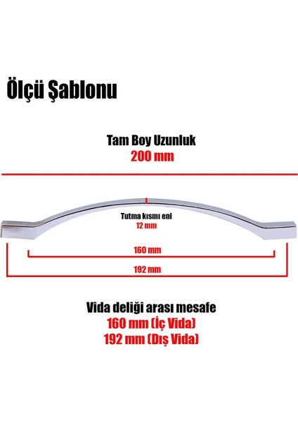Çekmece Mutfak Dolap Kapak Kulpu Kulbu 160-192 mm Metal Kulp modelleri