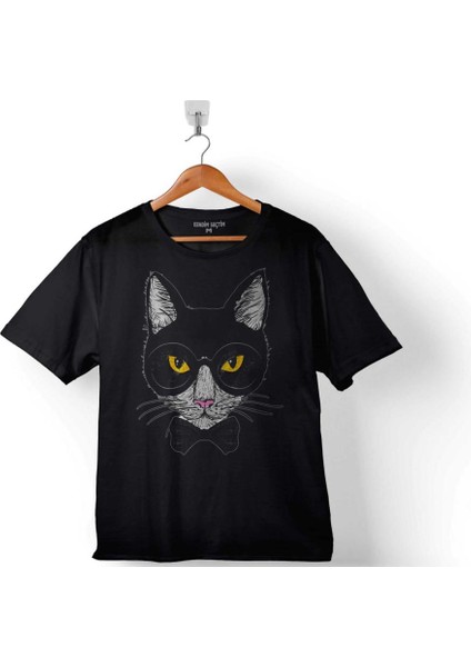 Hıpster Cat Hipstır Kedi Wıth Glasses Gözlük 3 Çocuk Tişört