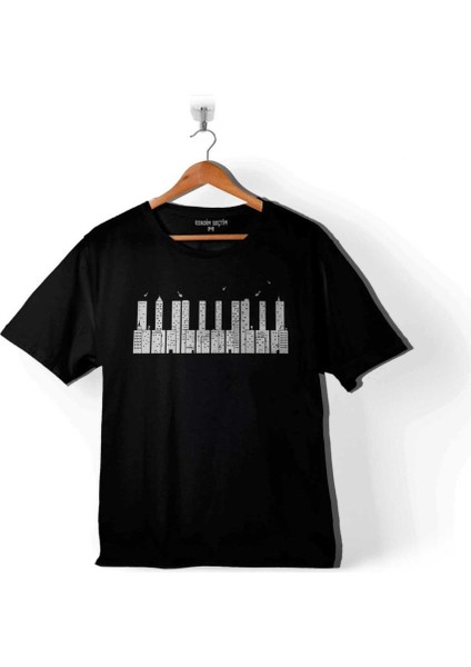 Pıano Skylıne Piyano Yukarıdaki Tehlike Çocuk T-Shirt