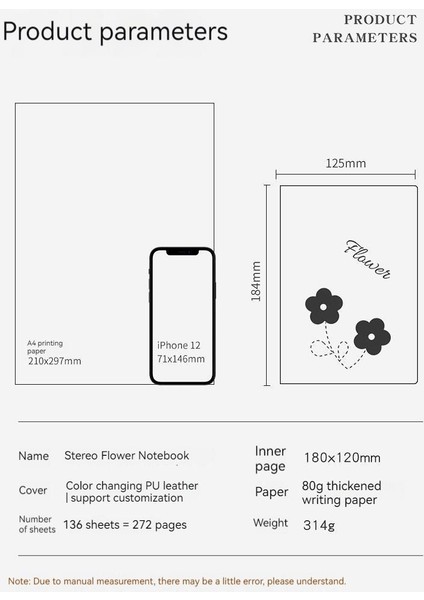 Minimalist Çiçek Not Defteri (Yurt Dışından) fırsatları