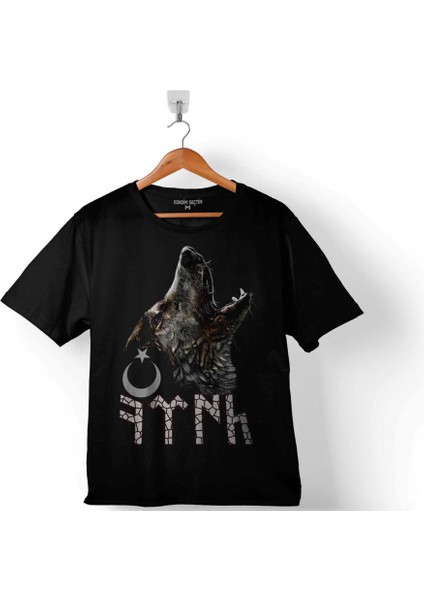 Tsk Göktürkçe Eski Türk Bozkurt Wolf Kurt Hilal Çocuk T-Shirt